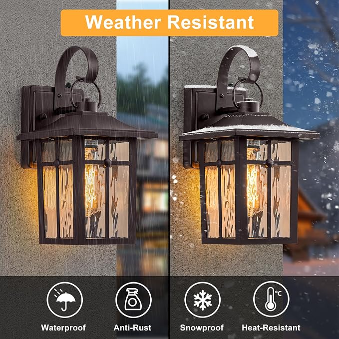 2 Pack Dusk to Dawn Outdoor Lighting, Oil Rubbed Bronze Exterior Light Fixtures - Image 4