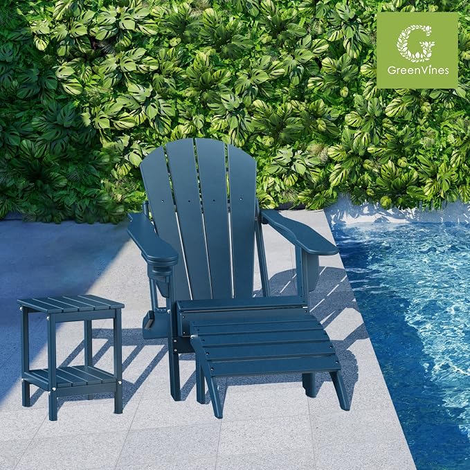 GREENVINES Adirondack-Outdoor-Side-Table | 14 x 13 Inches | HDPE Plastic | All - Image 2