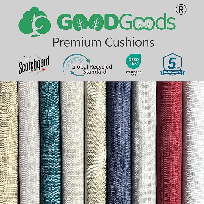 Goodgoods 24 x 28 Outdoor Patio Deep Seat Cushions 2-Pack, 1000+ Hours - Image 7