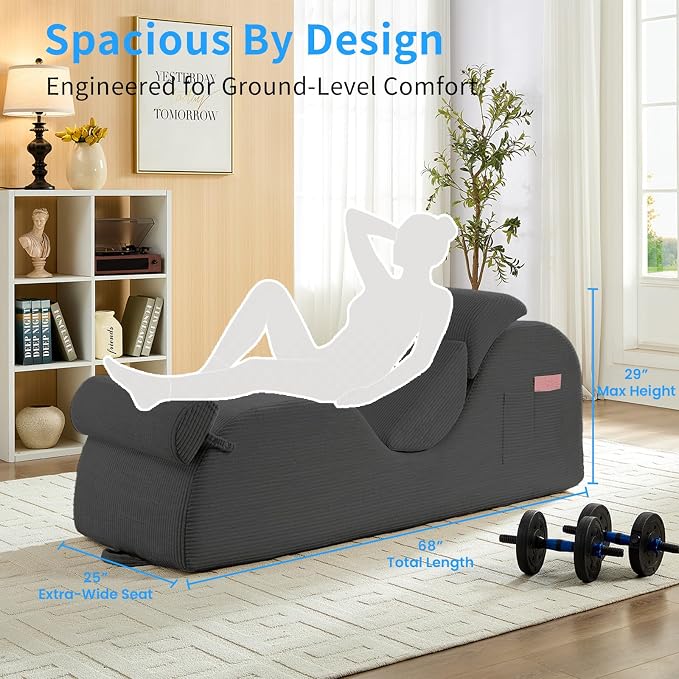ijuicy 25" Wide Corduroy Yoga Chair, Yoga Lounge Chair - Image 2