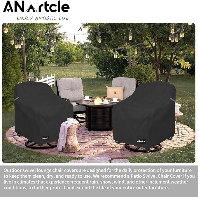 Swivel Patio Chair Covers 2 Pack, Waterproof Heavy Duty Outdoor Chair Covers - Image 5