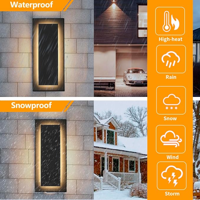 11.8" Outdoor Wall Lights, Exterior Light Fixtures Wall Mount, 3000K Warm White - Image 2