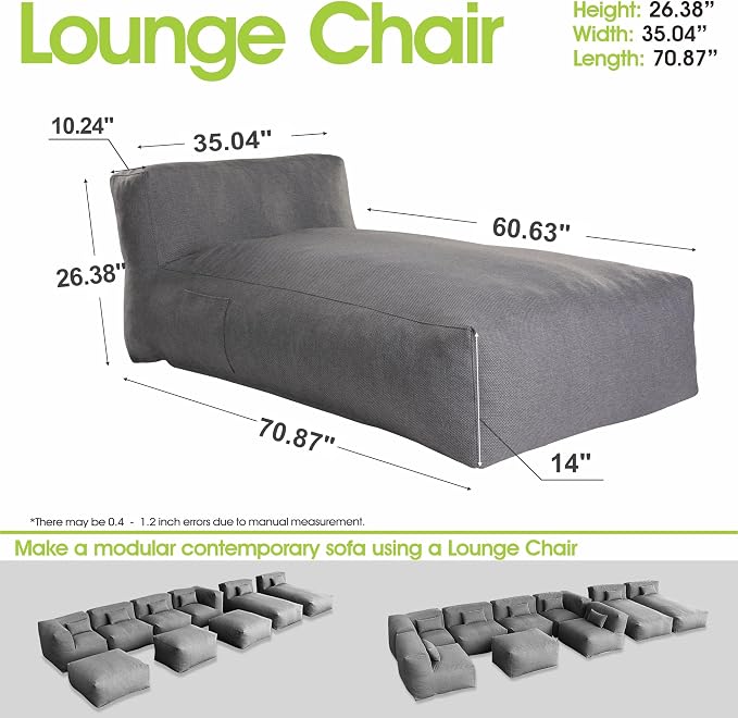 Outdoor Bean Bed Chair Sun Lounger, Outdoor Couch Sofa - Image 2