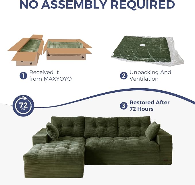 MAXYOYO 104" L Shaped Modular Sectional Sofa - Image 8