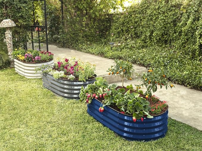 Plant & Plot Galvanized Raised Garden Beds Outdoor // 4×2×1 ft Planter Raised - Image 6