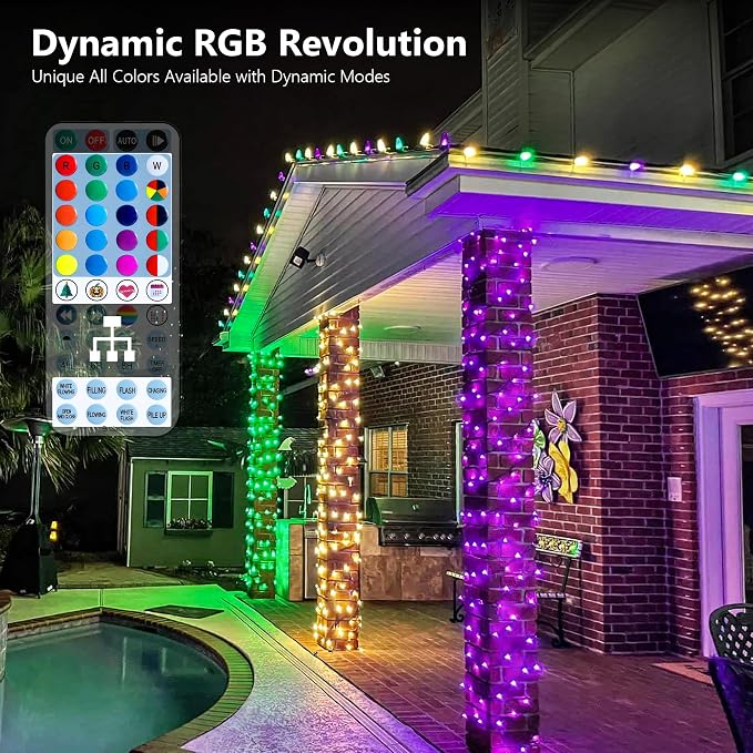 Brizled Color Changing Christmas Lights, 33ft 100 LED RGB Easter Light String - Image 2