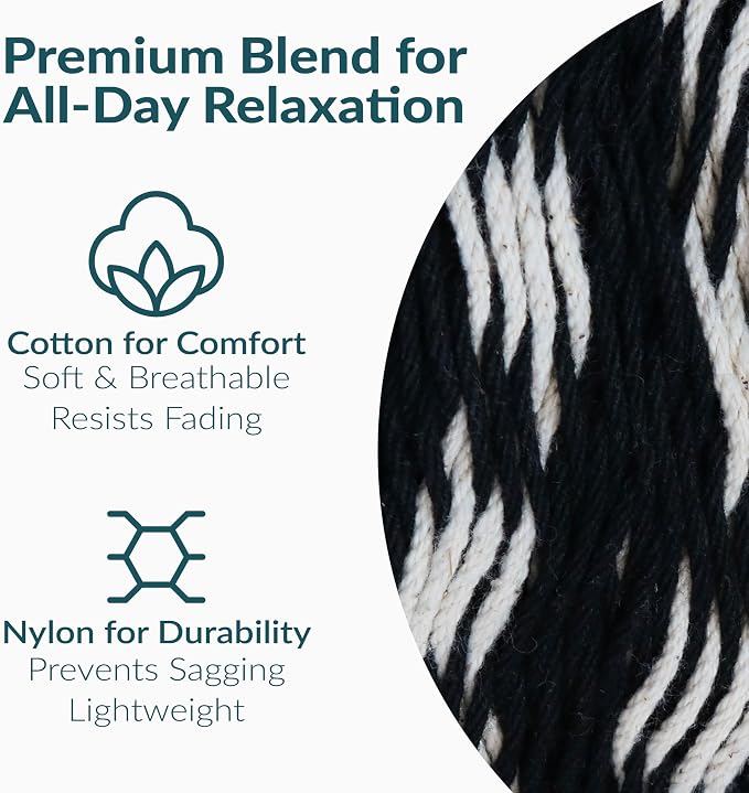 Sunnydaze Handwoven XXL Thick Cord Mayan Double Hammock - Image 3