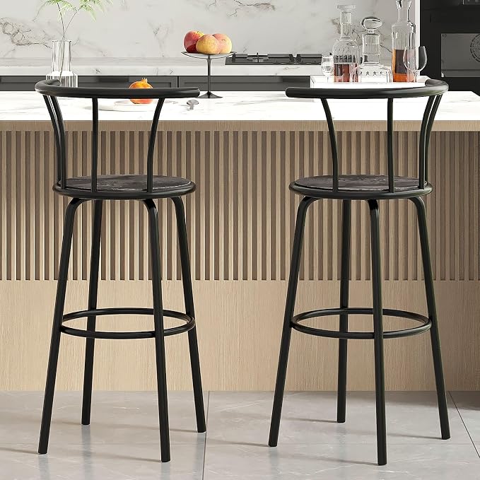 VECELO Bar Stools Set of 4, Swivel Counter Barstools - Image 9