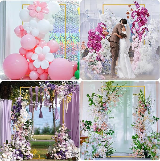 Wokceer Wedding Arch Backdrop Stand 6.6x4 FT Square Wedding Arches - Image 5