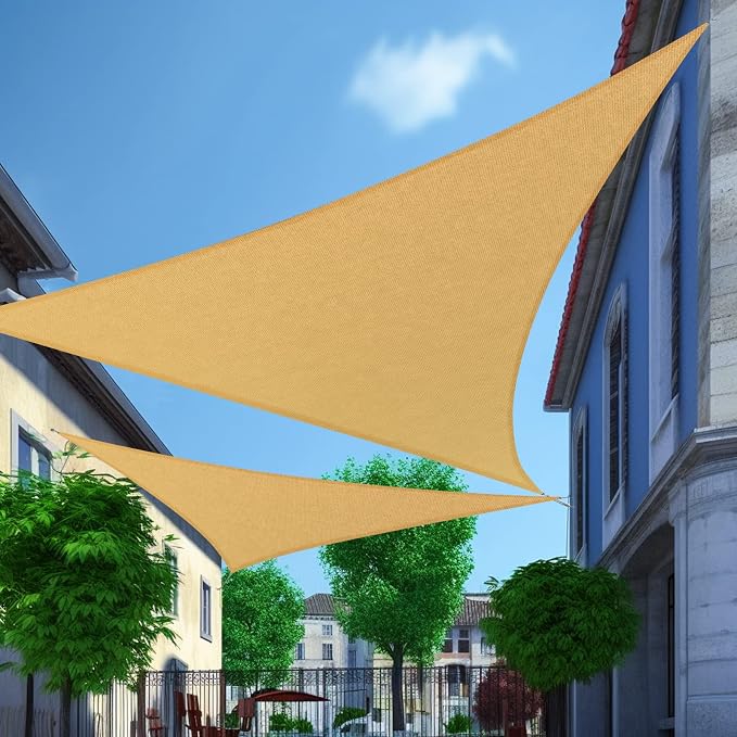 Shade&Beyond Shade Sail 14'X14'X14' Triangle Sand Breathable UV Block Outdoor by ShadeBeyond