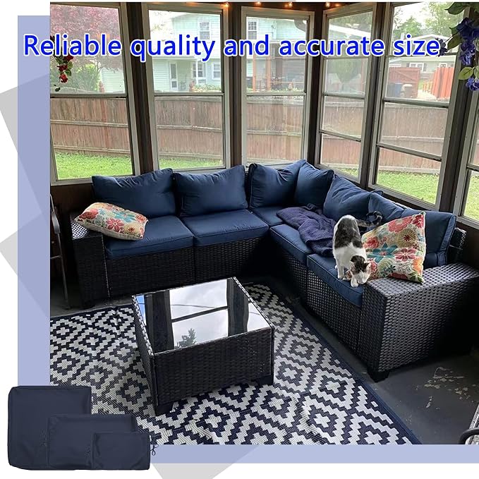14 Pcs Outdoor Cushion Slipcovers Outdoor Patio Cushion Covers Replacement - Image 6