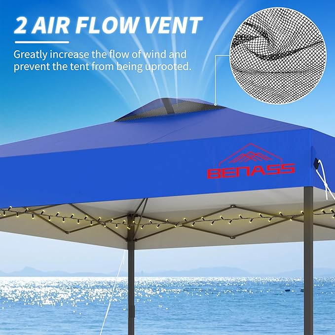 10x10 Pop Up Canopy Tent with Sidewalls, Easy Up, Heavy Duty, Events & Vendor - Image 3