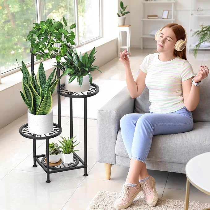 4 Tier Plant Stand Outdoor Indoor, Metal Flower Shelf Display Holder - Image 8