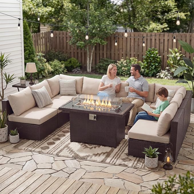 NICESOUL 9 Piece Modern Extra-Large Outdoor Patio Sectionals - Image 2