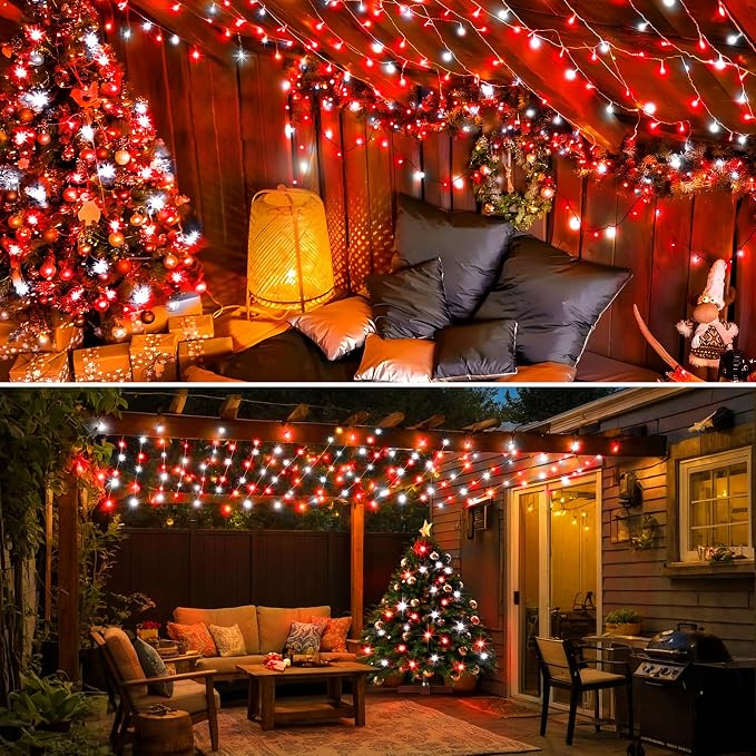 KNONEW 403ft 1000 LED Christmas String Lights Outdoor 8 Modes & Timer Fairy - Image 6