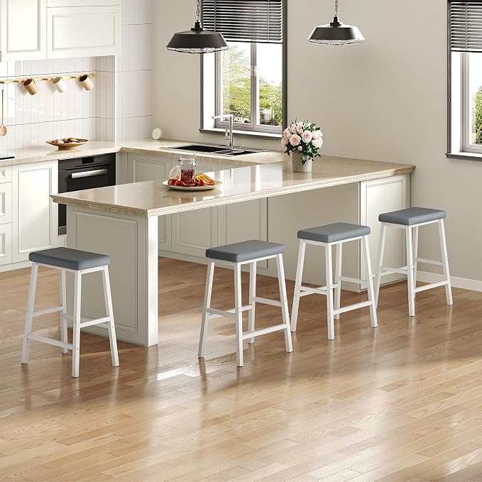HOOBRO Bar Stools, Counter Height Bar Stools, 24 Inch Barstools - Image 4