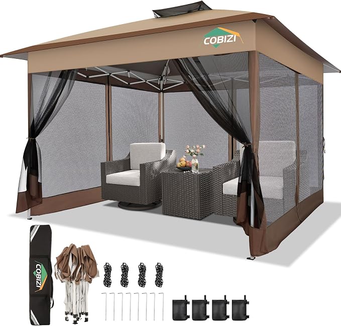 COBIZI Gazebo 13x13 Pop Up Canopy, Gazebos on Clearance by COBIZI