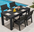 ZHUSI Patio Table and Chairs Set, Outdoor Table and Chairs, HDPE Outdoor Dining by ZHUSI