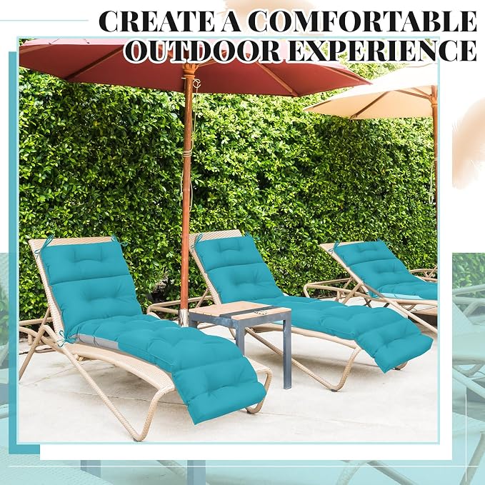 Kigley 2 Pcs Chaise Lounge Cushions 75 x 22 x 5 Inches Soft Lounge Chair - Image 7