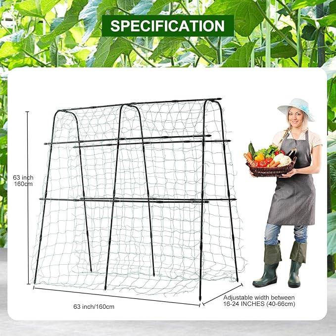 Garden Trellis for Climbing Plants Outdoor, Metal Cucumber Trellis Plant - Image 2
