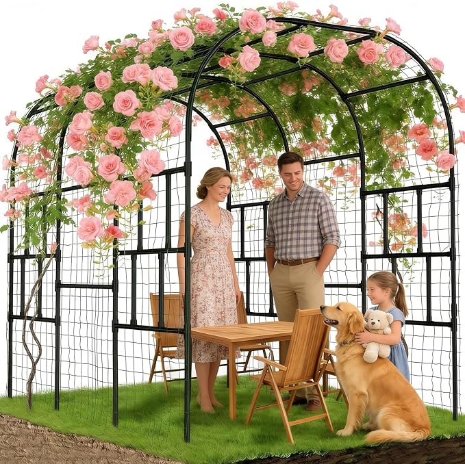 Tall Garden Arch Trellis for Climbing Plants, 87in Tall Metal Plant Support - Image 2