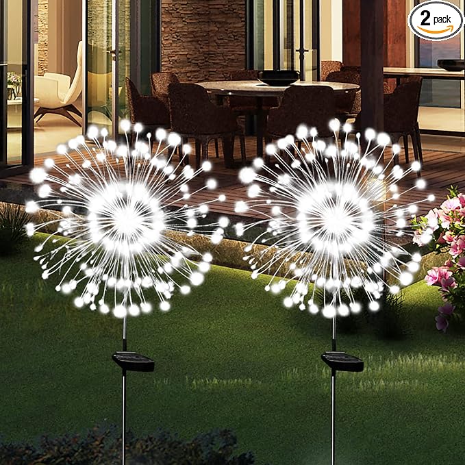 Solar Garden Lights Solar Firework Light Outdoor Waterproof 2 Pack Solar by SolarEra-FREETOSHINE