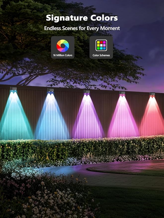 Brizled Smart Fence Lights, RGBCW Outdoor Deck Lights APP & Voice Controlled - Image 3