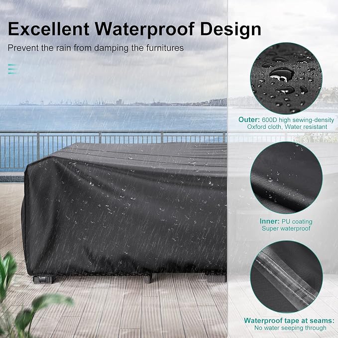 Patio Furniture Covers, Heavy Duty Outdoor Furniture Cover Waterproof, - Image 3