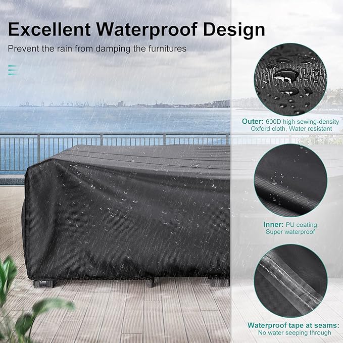 Patio Furniture Covers, Heavy Duty Outdoor Furniture Cover Waterproof, - Image 3