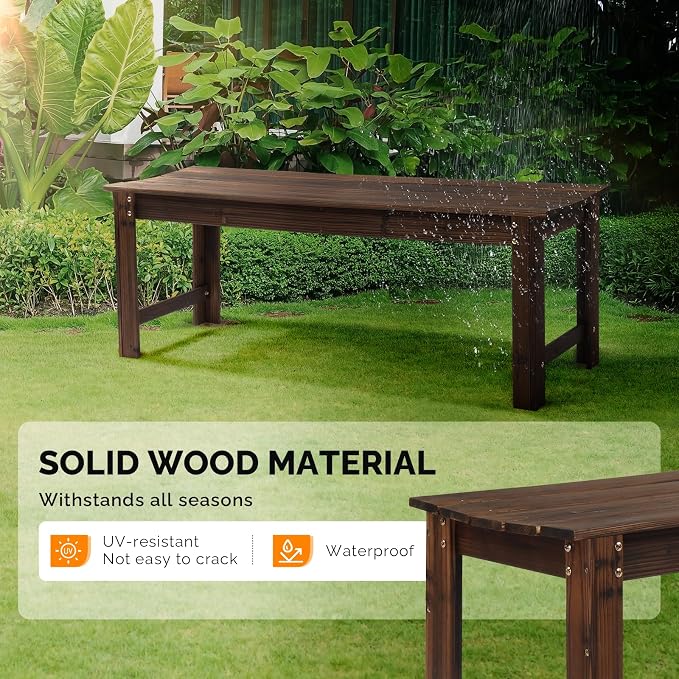 VINGLI Outdoor Wood Bench - Image 5