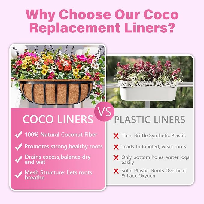 Legigo 4 Pack 24 Inch Natural Trough Coco Liner - Image 5