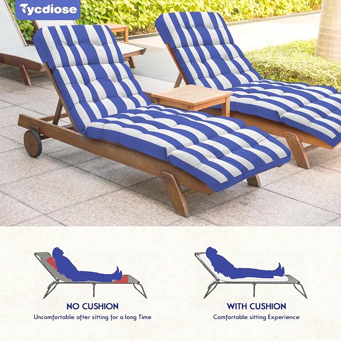 Chaise Lounge Cushions Outdoor Set of 2, 74.4 x 22 x 4.7 Inch Thickened Lounge - Image 6