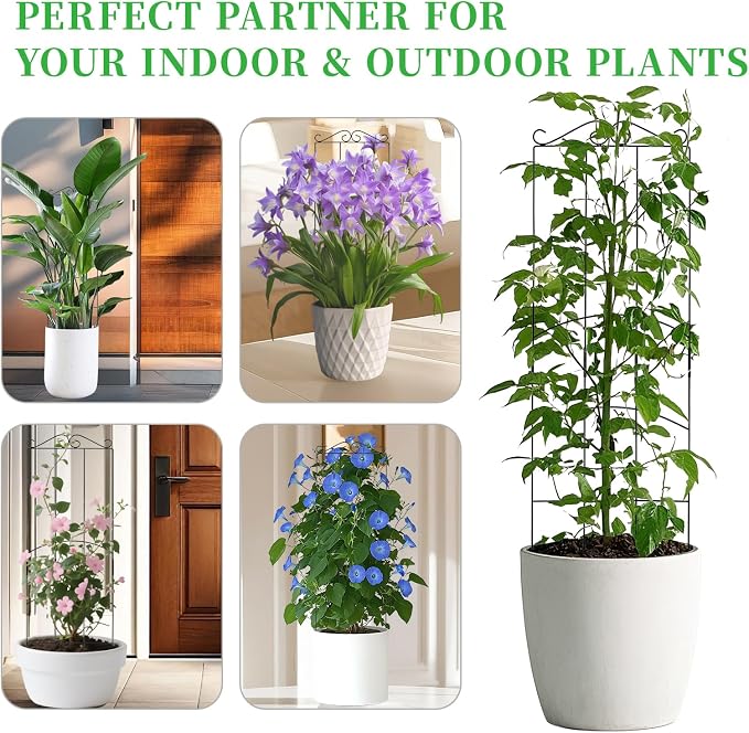 32 Inch Metal Plant Trellis for Climbing Plants Outdoor，4 Pack Garden Trellis - Image 3