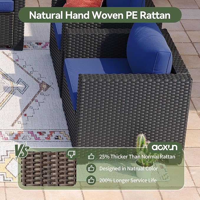 Aoxun 1 Piece Outdoor Patio Furniture Set 3 Seats - Image 3