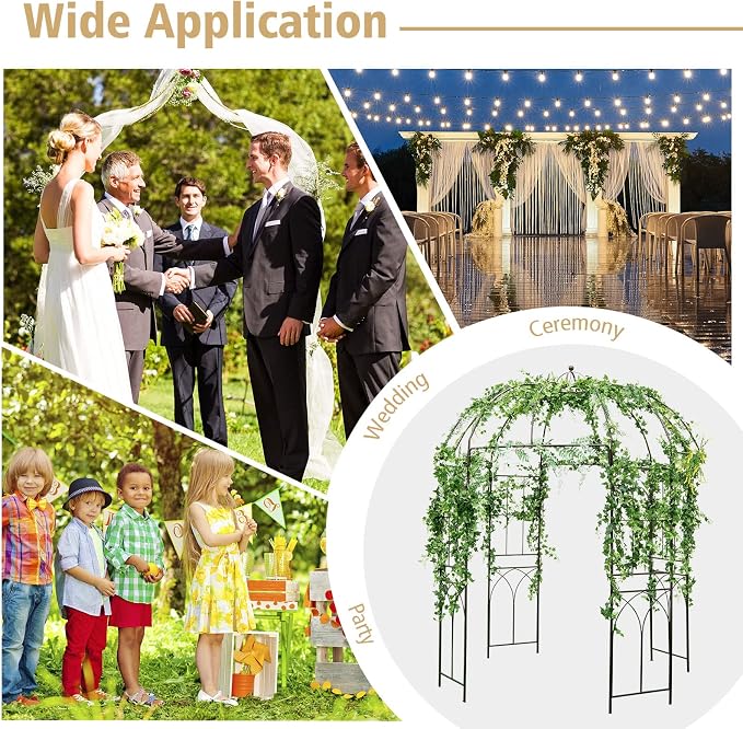 Safstar Birdcage Shape Garden Arbor, 8.4' H x 7' W Heavy-Duty Metal Pergola - Image 8