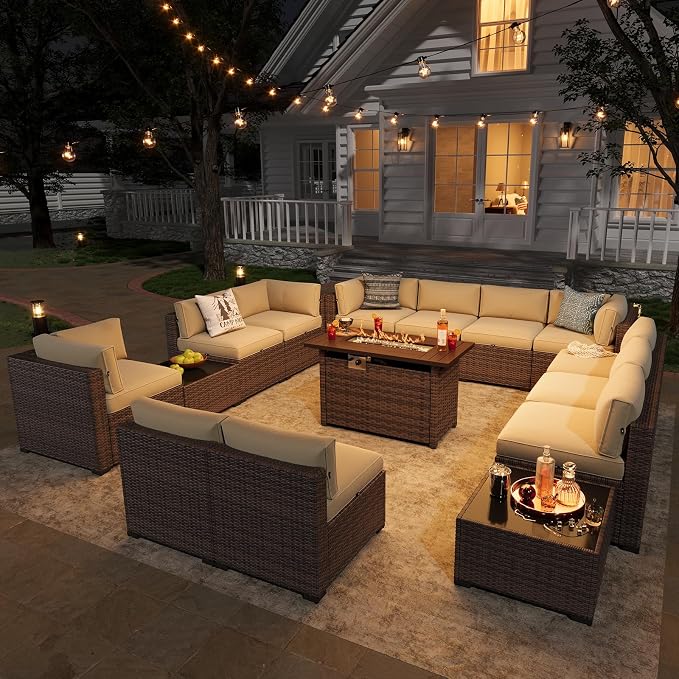 Aoxun Patio Furniture Sets, 15-Piece Outdoor Patio Furniture - Image 3