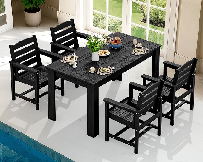 SERWALL HDPE Dining Set for 4, Outdoor Dining Sets for 4 Person - Image 7