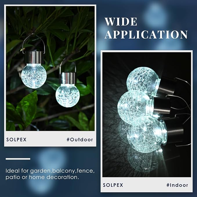 Solpex 12 Pack Hanging Solar Lights Outdoor, Solar Outdoor Lights Decorative - Image 4
