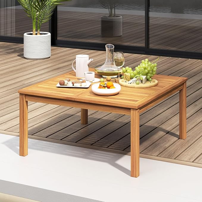 RELAX4LIFE Wood Outdoor Coffee Table - Image 3
