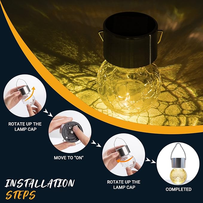 GIGALUMI Solar Lights Outdoor Waterproof, 16 Pack Solar Hanging Lights Garden - Image 4