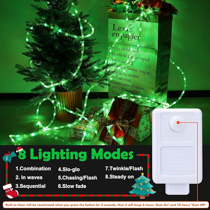 50ft LED Rope Lights Outdoor, 360 LED Connectable and Flexible Tube Lights - Image 3