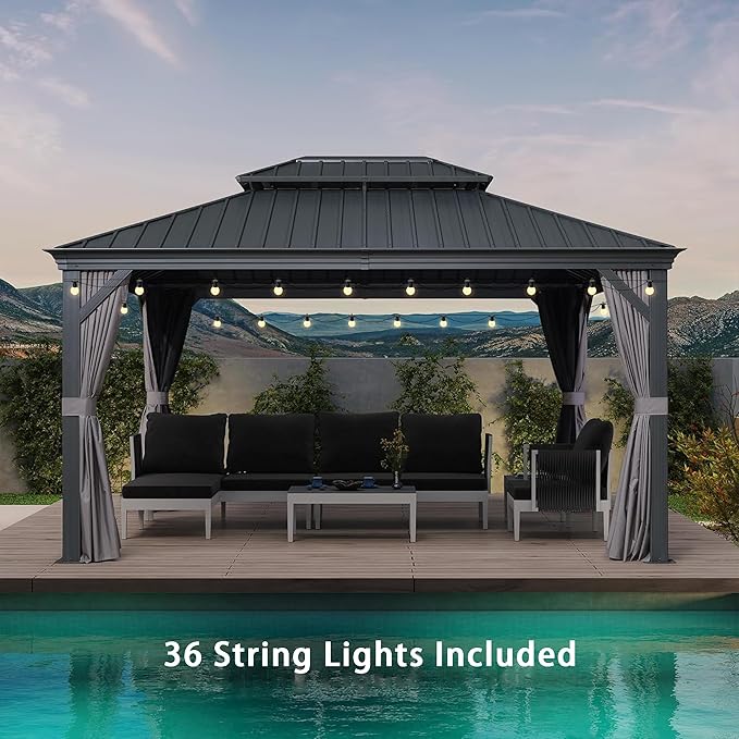 PURPLE LEAF 11' X 14' Hardtop Gazebo - Image 2
