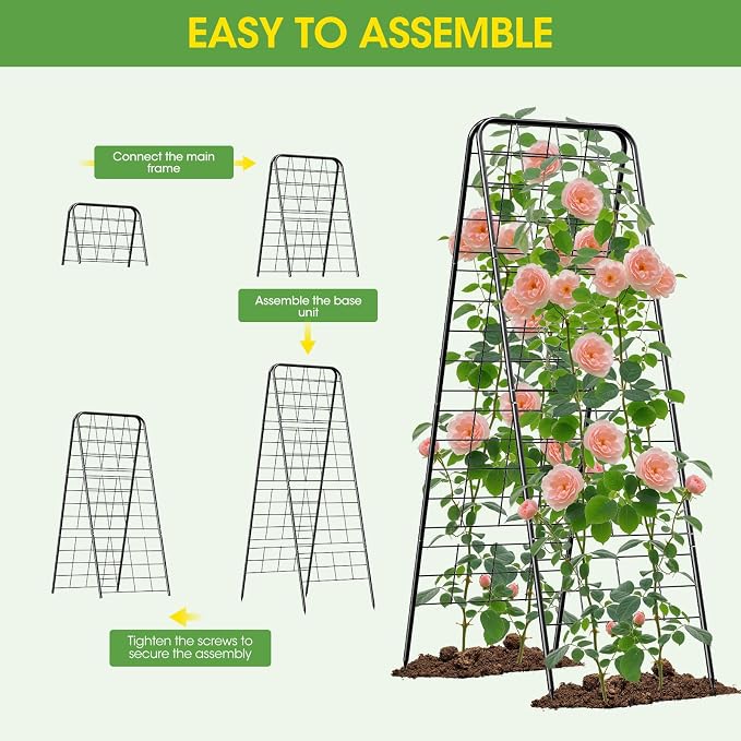 Heavy Duty Cucumber Trellis，50"x17" Adjustable A-Frame Trellis - Image 2