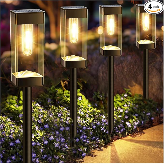 Solar Pathway Lights Outdoor Waterproof Solar Outdoor Lights by Gorrzai