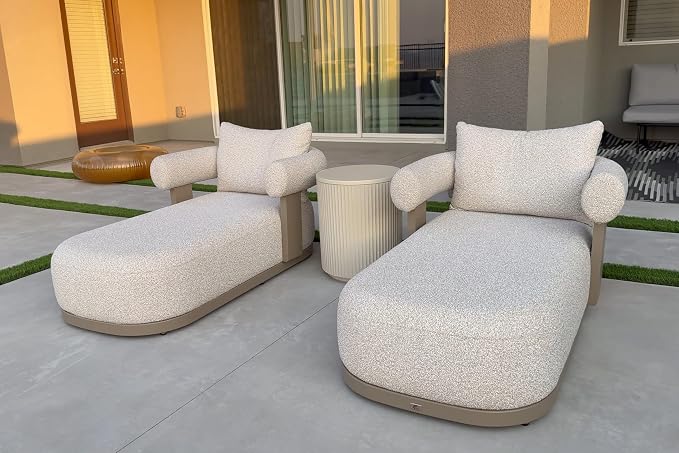 PURPLE LEAF Outdoor Chaise Lounge Chairs Set of 2 Modern Luxury Aluminum - Image 3