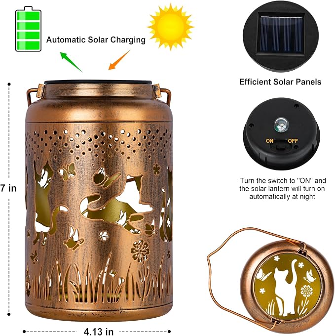 Cat Gifts Solar Lanterns Outdoor Waterproof, Birthday Gifts - Image 4