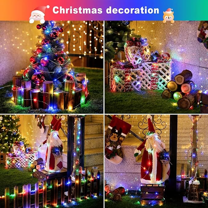 Solar String Lights Outdoor, 106 FT 300 LED Solar Christmas Fairy Lights - Image 3