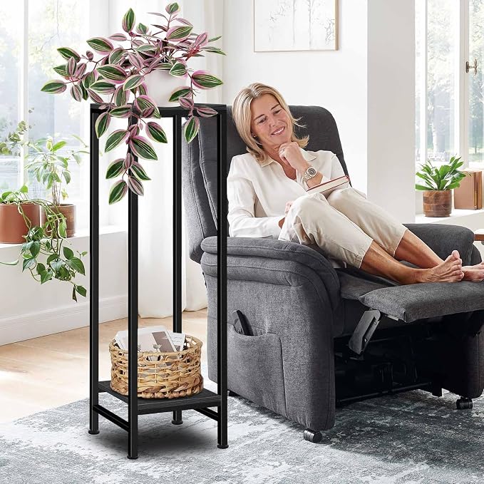 Plant Stand Indoor, 2 Tier Heavy Duty Metal Pedestal Stand Modern Display Rack - Image 5