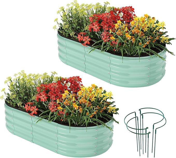 Galvanized Metal Planter Raised Garden Bed Kit by ZFHgarden