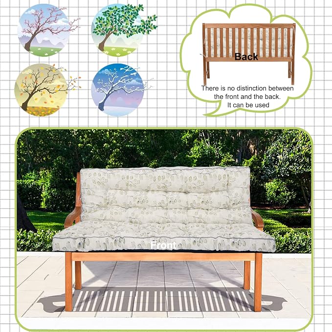 Waterproof Porch Swing Cushion Replacement, 2–3 Seat Swing Seat Cushion - Image 5